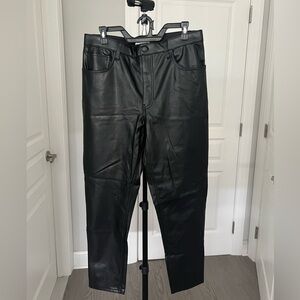 Black Faux Leather Pants